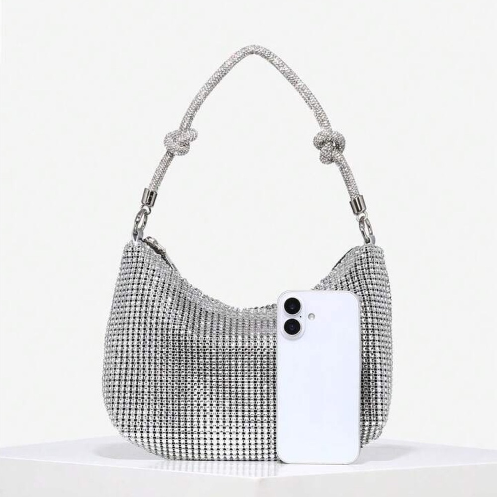 Silver Rhinestone Shoulder Bag - Picture 4 of 5